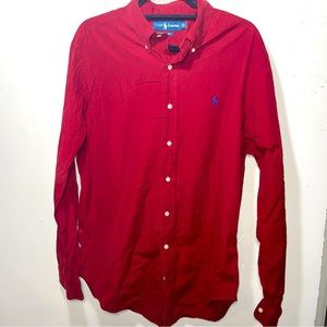 Ralph Lauren Red Dress Shirt Classic Fit Large